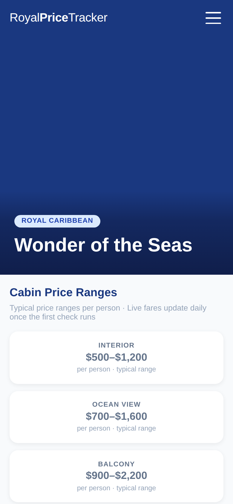 Individual ship page